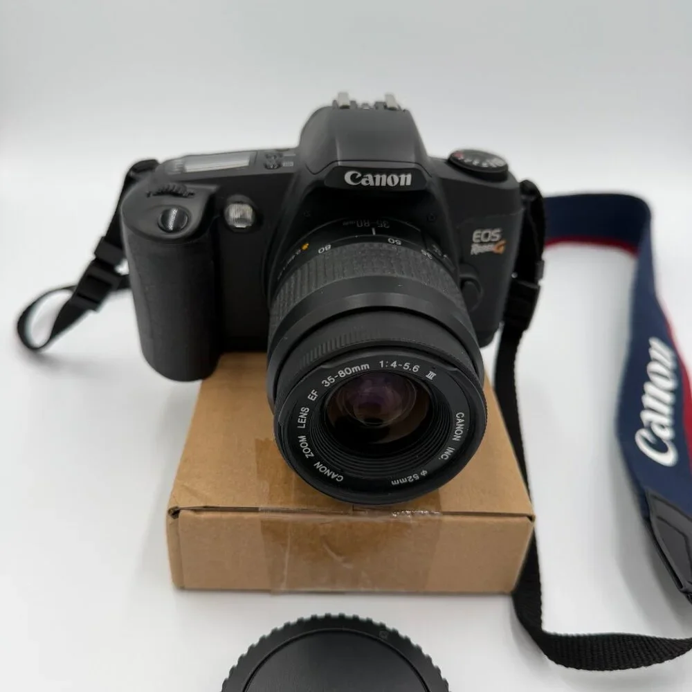 Canon EOS G 35mm SLR Film Camera #1456 with 35-80mm III zoom lens tested Vintage
